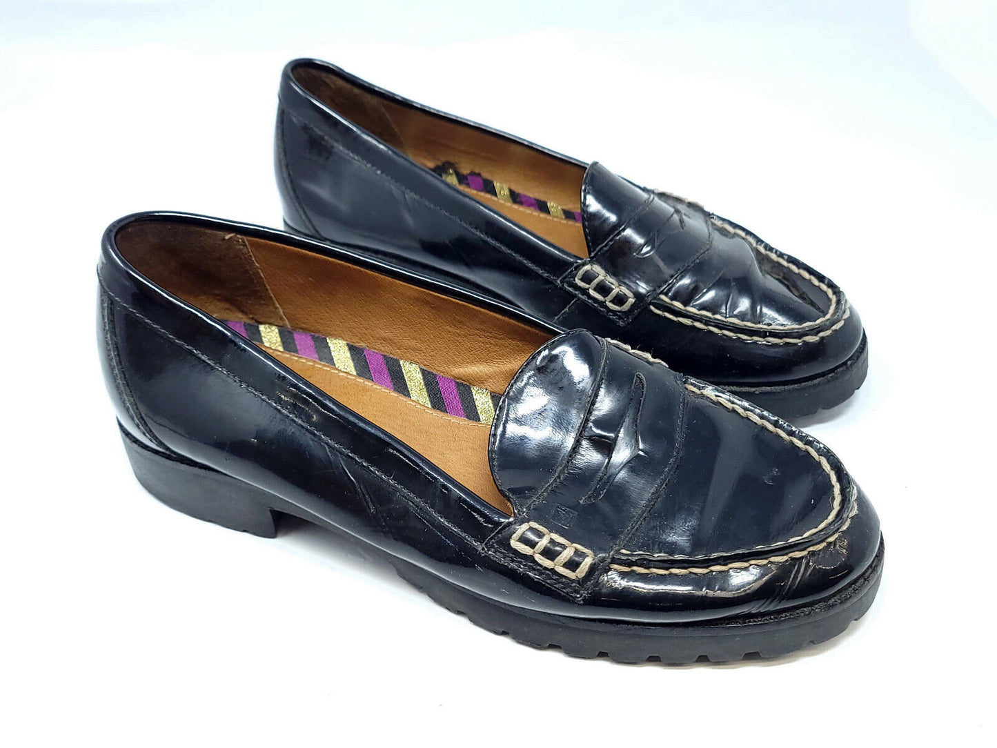 Sperry Top-Sider Black Patent Winsor Penny Loafers Size 7.5 M #9236233