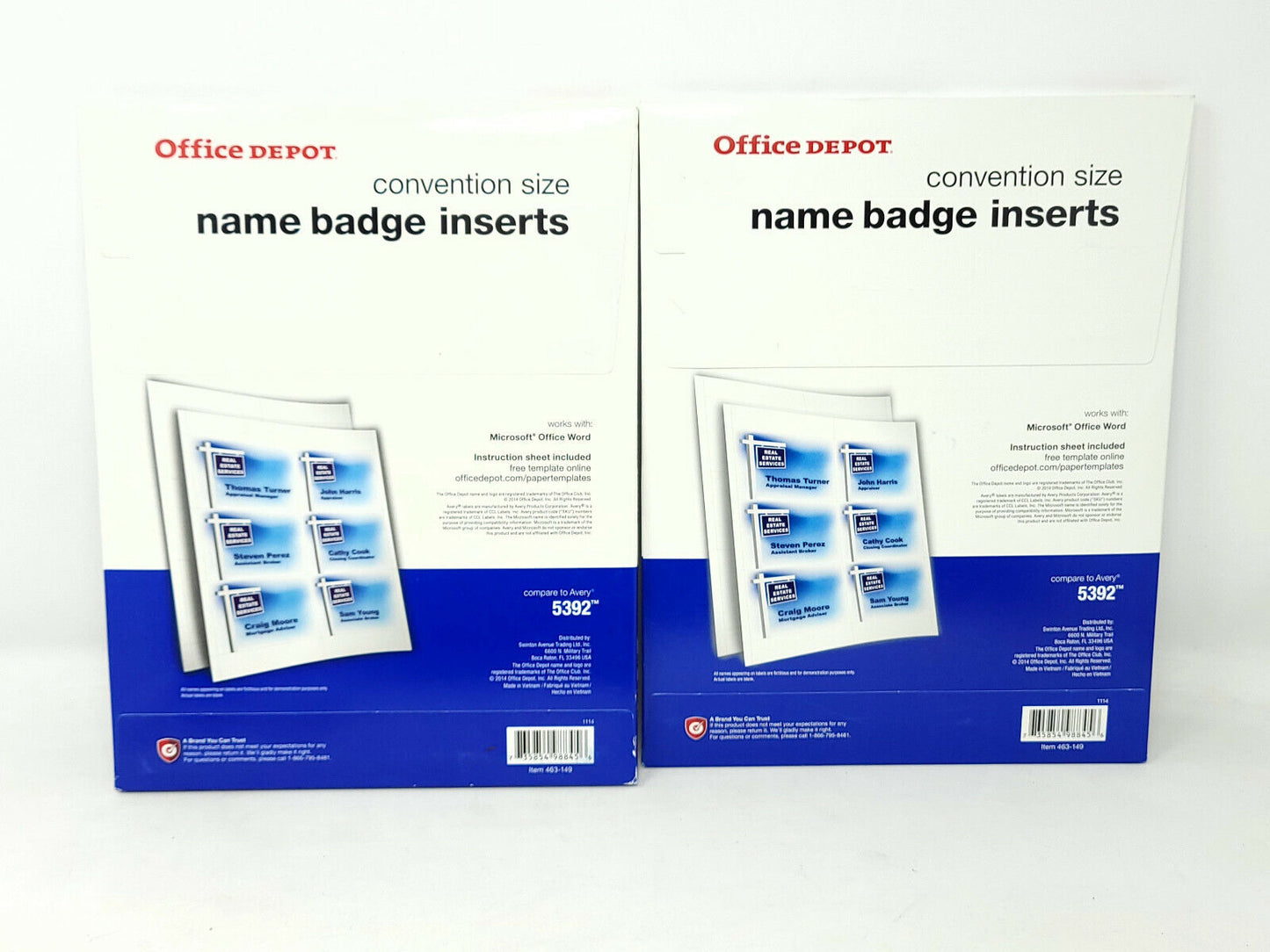 Brand Badge Inserts, 3x4 inch, White, Pack Of 300