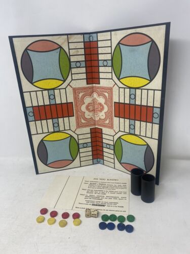 1959 Parcheesi Purple Popular Edition Board Game Selchow Righter Complete