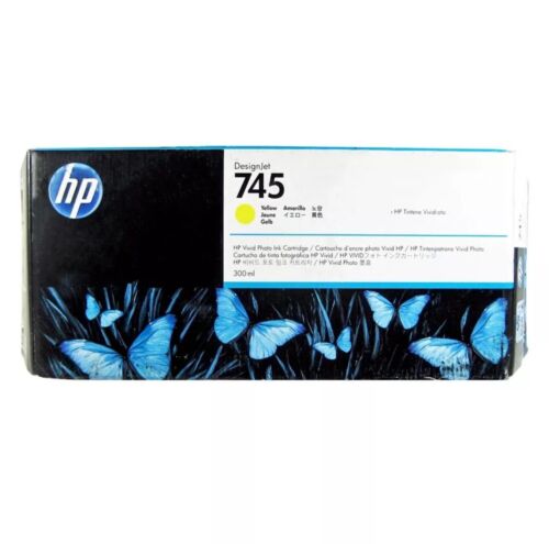 Genuine HP 745 Yellow 300ml Ink Cartridge F9K02A Designjet Z2600 - EXP 2022