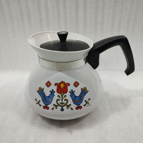 Corning Ware P-104 Country Festival Friendship Blue Birds 6 Cup Tea Pot