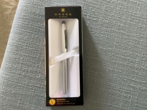 Cross Classic Century Brushed Chrome Gel Ink Pen AT0085S-124 NEW L6A