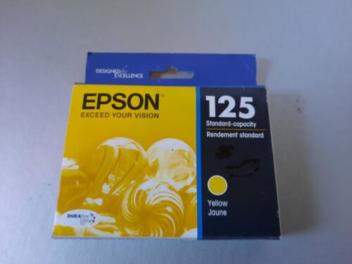 Genuine Epson 125 Yellow Ink Cartridge T125420 SEALED NEW 07/2017