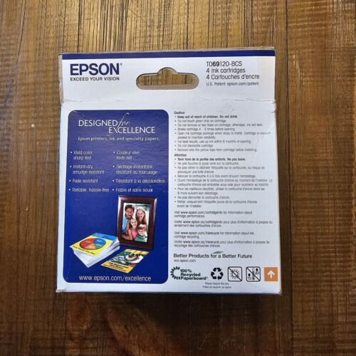 Epson 69 Black Cyan Magenta Yellow Ink Set T069120-BCS Exp 2023 Genuine Sealed
