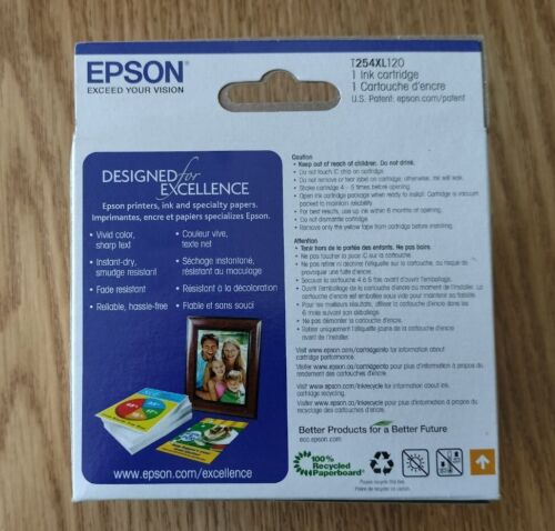 Genuine Epson 254XL Black Ink High Yield Ink Cartridge T254XL120 Expires 03/2020