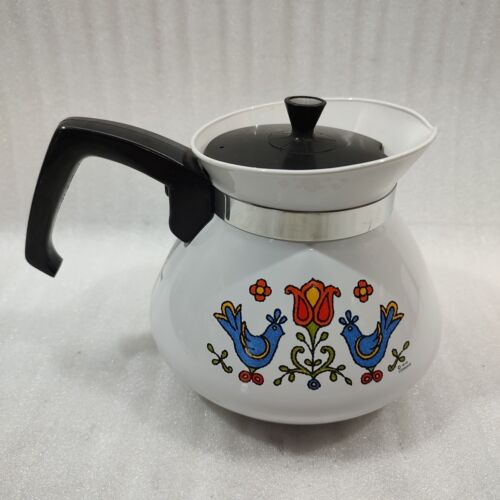 Corning Ware P-104 Country Festival Friendship Blue Birds 6 Cup Tea Pot