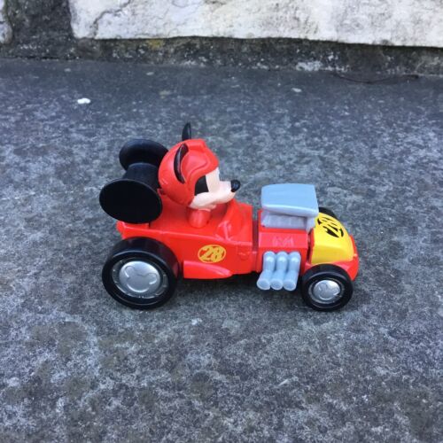 Disney Junior Mickey Mouse Car #28 Roadster Racer Automobile Red Yellow Vehicle