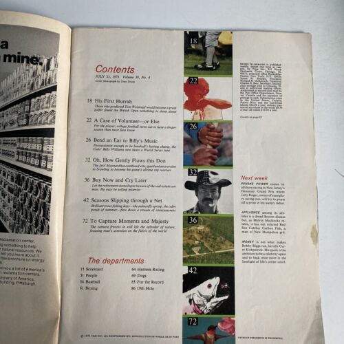 1973 July 23 Sports Illustrated Magazine Thumbs Up, Tom (MH575)