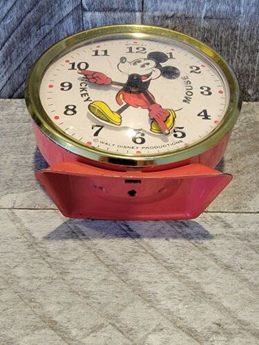 Vintage Bradley Disney Mickey Mouse Animated Alarm Clock Rocking Legs Not Working