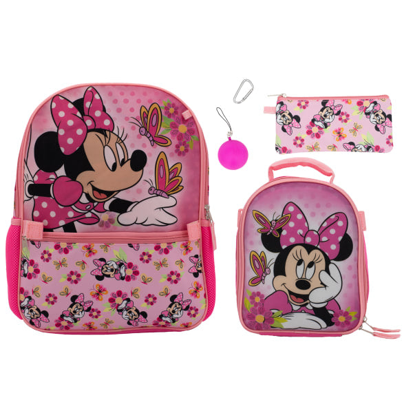 Accessory Innovations 5-Piece Kids' Licensed Backpack Set, Minnie Mouse