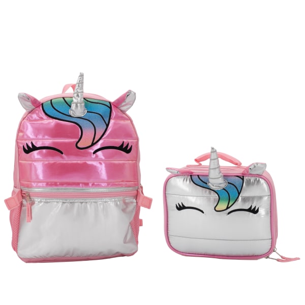 Accessory Innovations Metallic Magic 2-Piece Backpack Set, Pink