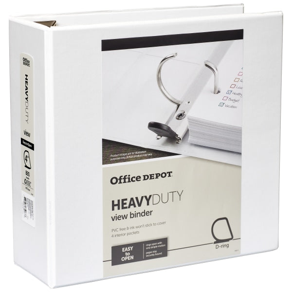 [IN] PLACE Heavy-Duty D-Ring View Binder  4in. Rings  100% Recycled  White  OD03106