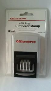 Self inking numbered stamp