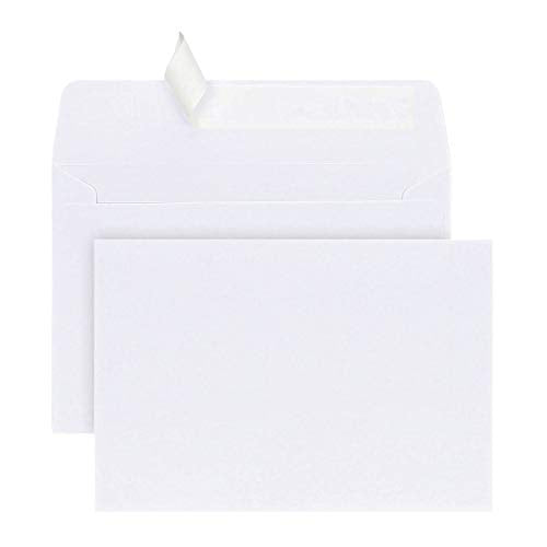 Office Depot Brand Greeting Card Envelopes, A4, Clean Seal, 4 1/4" x 6 1/4", White, Box of 25