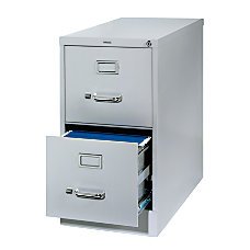 WorkPro® 26-1/2"D Vertical 2-Drawer Letter-Size File Cabinet, Light Gray