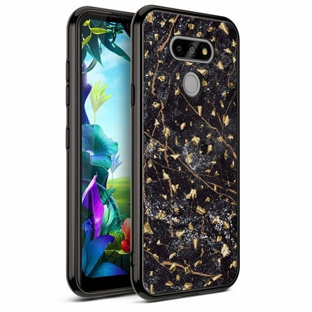 ZIZO REFINE Series for LG Harmony 4 Case - Thin Glitter Design - Black Marble