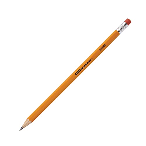 Office Depot Presharpened Wood Pencils, 2 Medium Soft Lead, Yellow, 24-Pack