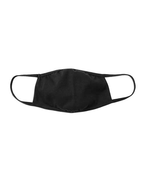 Bella Canvas unisex adult Bella+canvas 2-ply Sewn Mask, Bandana, Black, US (Medium-Large, Black)