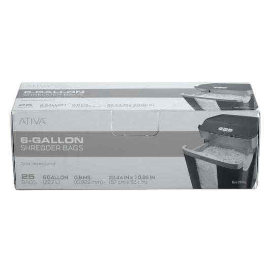 Ativa� 1-mil Shredder Bags, 6 Gallons, Clear, Box Of 25 Bags