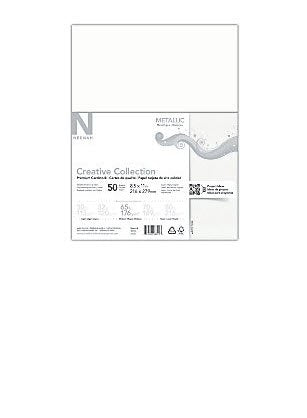 Creative Collection� Metallic Specialty Card Stock, Letter Size (8 1/2" x 11"), White Gold, Pack Of 50 Sheets