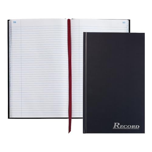 Adams Record Ledger, Hard Bound Textured Cover, 7.5 x 12.25 Inches, 300 Acid Free Pages, Navy (ARB712R3M), White