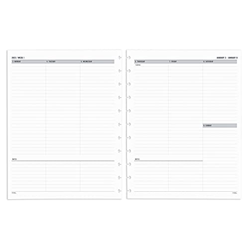 TUL® Discbound Weekly/Monthly Refill Pages, Letter Size, January To December 2022, TULLTFLR-UTIM