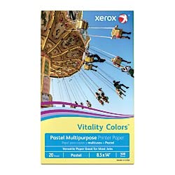 Xerox Vitality Colors Multi-Use Printer Paper, Legal Size (8-1/2" x 14"), 20 Lb, 30% Recycled, Yellow, Ream of 500 Sheets