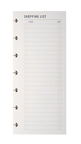 TUL Custom Note-Taking System Discbound Refill Pages, 3" x 7", 100 Pages (50 Sheets), Shopping List