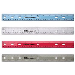 Office Depot(R) Brand Transparent Plastic Ruler For Binders, 12in., Assorted Colors (No Color Choice)