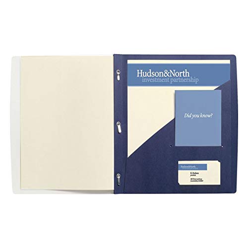 Wilson Jones Frosted Front Report Covers with Pocket, 3-Hole Punched, Dark Blue, 5 Covers per Pack (W71111C)