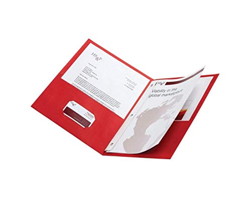 Office Depot� Brand Twin-Pocket Portfolios with Fasteners, Red, Pack of 10