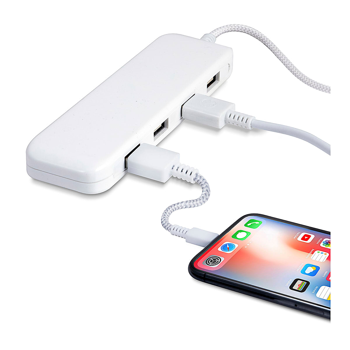 Ativa® 4-Port USB Extension Bar Charger, White, 46902