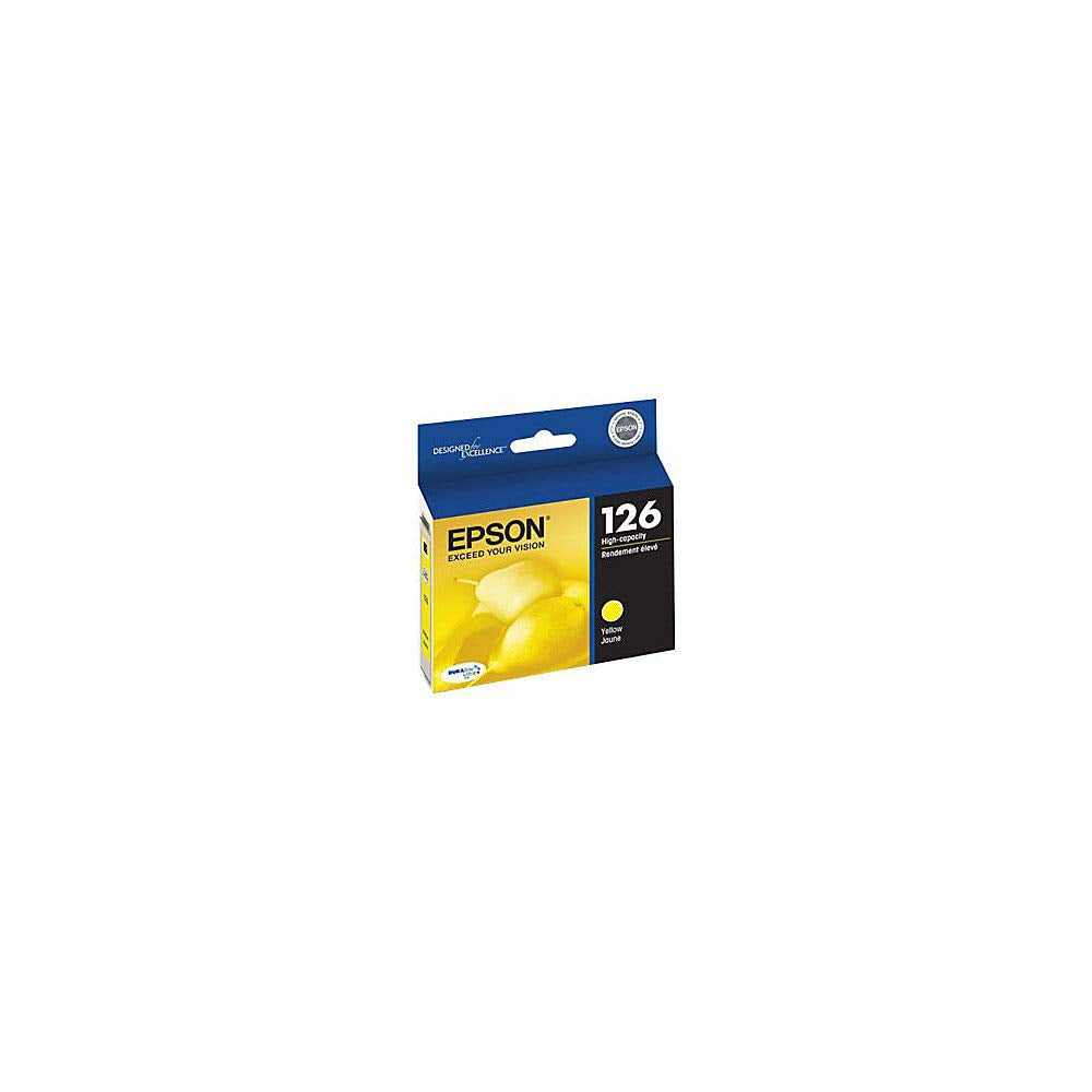 Epson 126 DURABrite Ultra Ink Yellow Cartridge for WF-3520, WF-3530, WF-3540, WF-520, WF-545, WF-630, WF-633, WF-635, WF-645, WF-7010, WF-7510, WF-7520, WF-840, WF-845 and Other Select Models