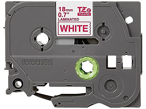Brother Genuine P-Touch TZE-242 Tape, 3/4" (0.7 mm) Standard Laminated P-Touch Tape, Red on White, Laminated for Indoor or Outdoor Use, Water-Resistant, 26.2 ft (8 m), Single-Pack
