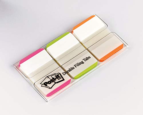 Post-it Tabs, 1 in, Lined, Pink, Green, Orange, 22 Tabs/Color, 66 Tabs/On-the-Go Dispenser (686L-PGO)