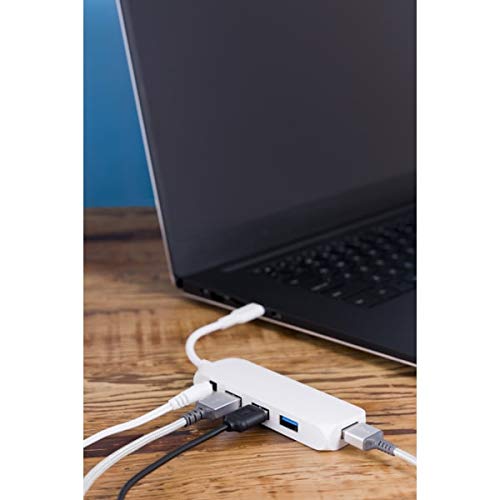 Ativa 4-Port USB-C 3.0 Hub, High-Speed Connectivity, White, 41508