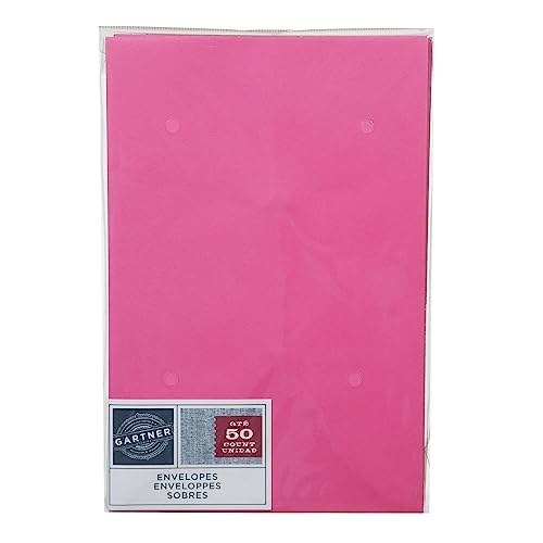 Gartner Studios® Envelopes, A9, Gummed Seal, Pink, Pack of 50