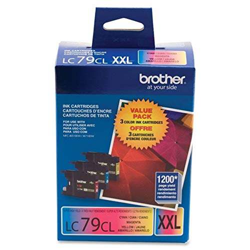 Brother Printer LC793PKS 3 Pack- 1 Each LC79C, LC79M, LC79Y Ink - Retail Packaging, Yellow/cyan/magenta