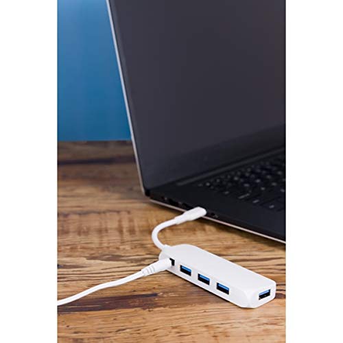 Ativa 4-Port USB-C 3.0 Hub, High-Speed Connectivity, White, 41508