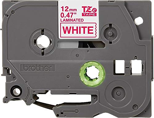 TZE232 Laminated Tape Cartridge, for TZ Models, 1/2", Red/White