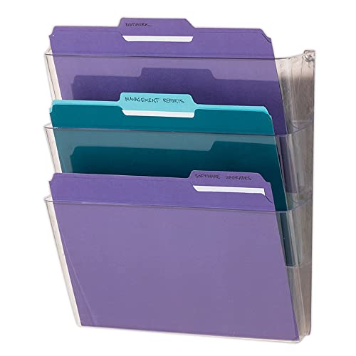 Brenton Studio Single Wall Pockets, Letter Size, Clear, Pack Of 3, 59745