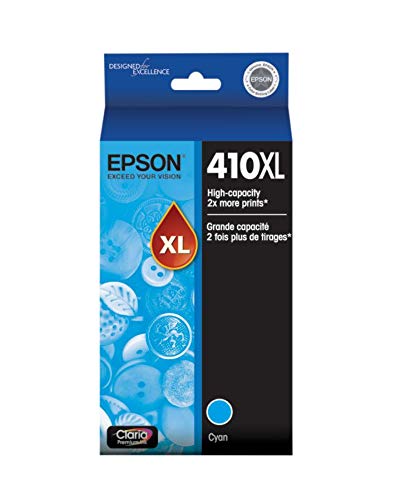 EPSON 410 Claria Premium Ink High Capacity Cyan Cartridge (T410XL220-S) Works with Expression Premium XP-530, XP-630, XP-640, XP-7100, XP-830