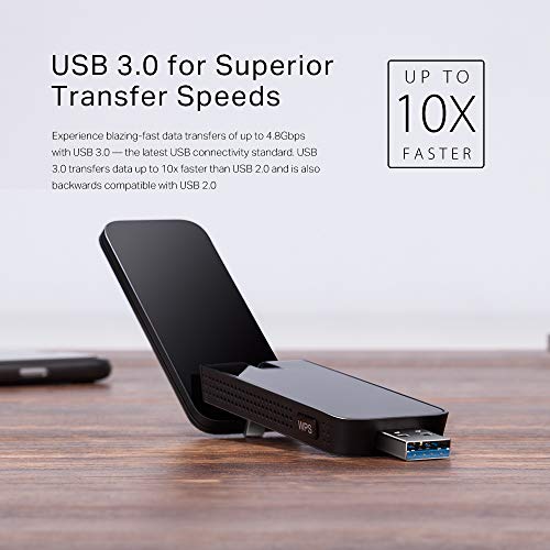 TP-Link |1300Mbps USB Wifi Adapter | Dual Band MU-MIMO Wireless Network Dongle with Foldable High Gain Antenna for PC | Works with Windows and Mac OS (Archer T4U V3