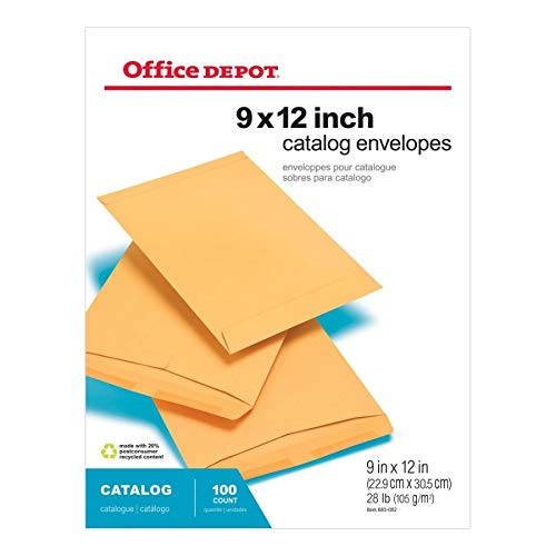 Office Depot Catalog Envelopes, 9in. x 12in., Brown, Pack Of 100, 77671