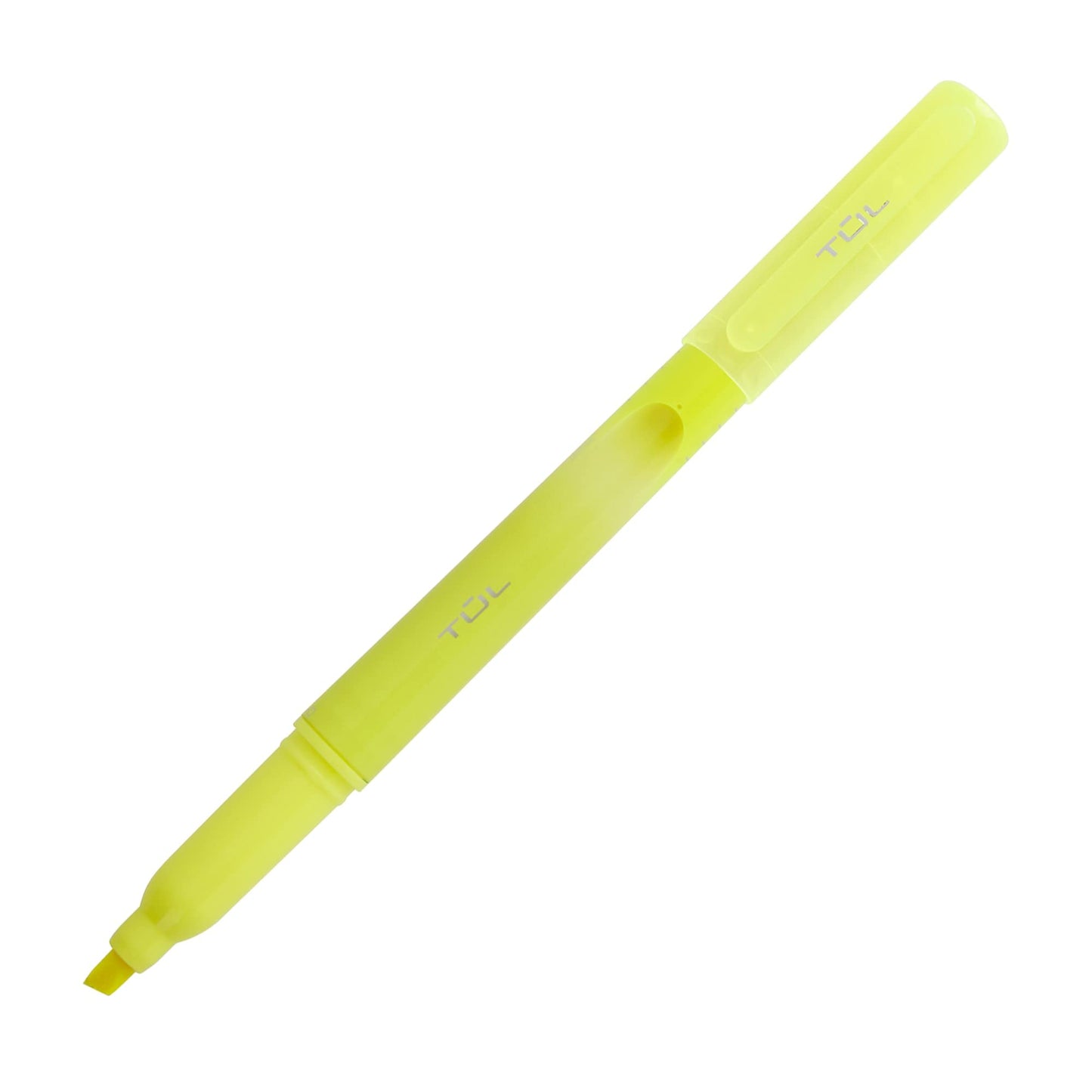 TUL® Highlighters, Chisel Point, Fluorescent Yellow Barrel, Fluorescent Yellow Ink, Pack Of 12 Highlighters