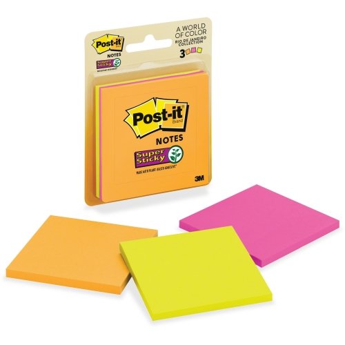 Super Sticky Pads, 3"x3", 3 PD/PK, 45 SH/PD, Ultra [Set of 3]