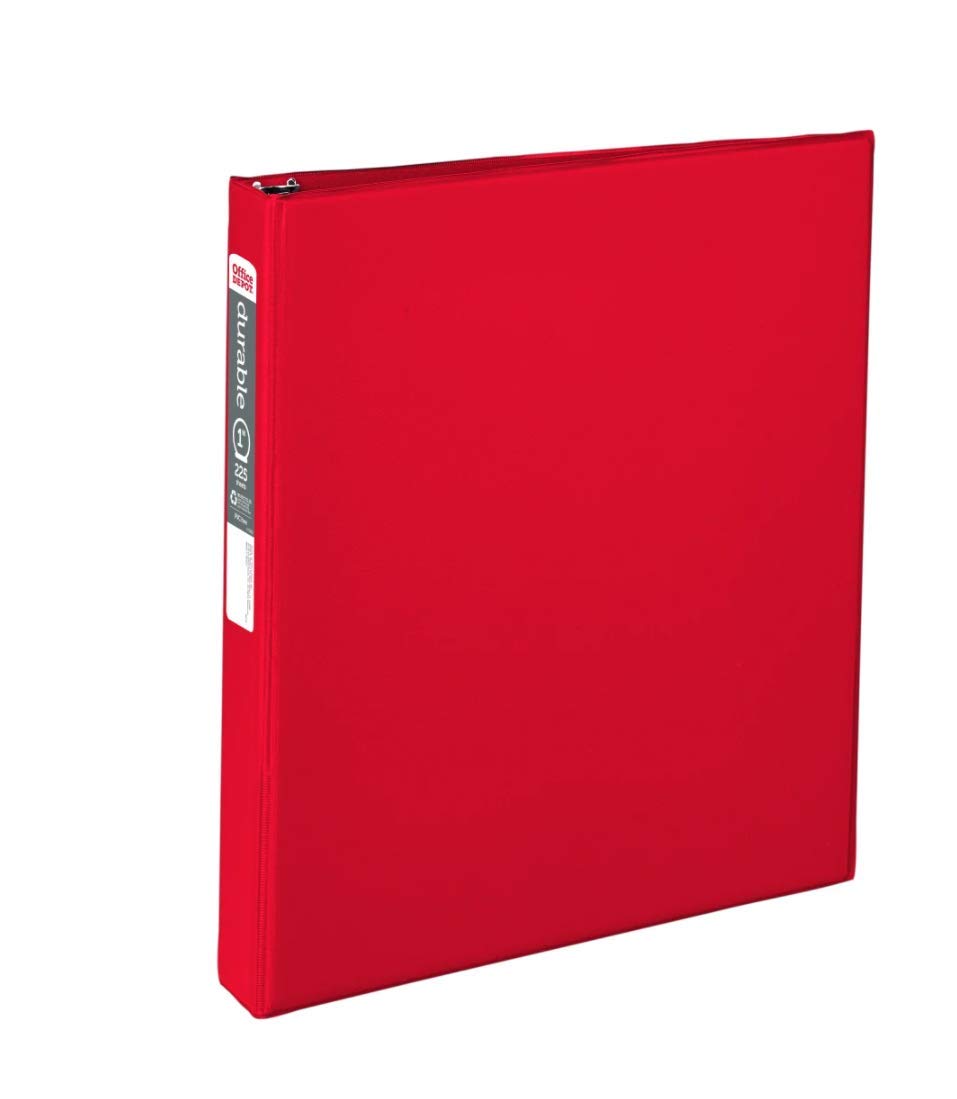 Office Depot Brand Red 1 1/2 in. Letter Size Round Ring Durable 3 Ring Binder