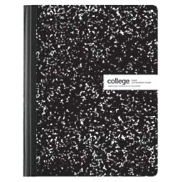 Office Depot - Composition Book - Marble, College Ruled - Paper - 9.8" x 7.6" x 0.375" - white