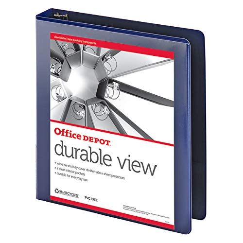 OfficeMax Durable View Binders with Round Ring 1-1/2", Blue