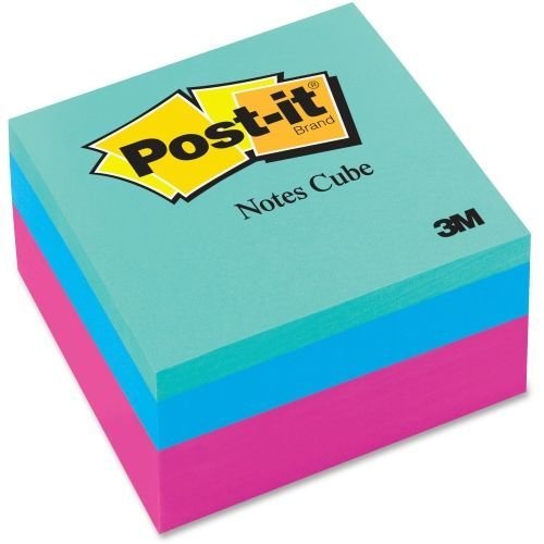 3M Commercial Office Supply Div. Products - Post-it Note Cube, 400 Sheets, 3"x3", Ultra Brights - Sold as 1 EA - Convenient memo cube contains attention-getting colors to make it easy to find Post-it Notes on desktop, near the phone or in copier areas.